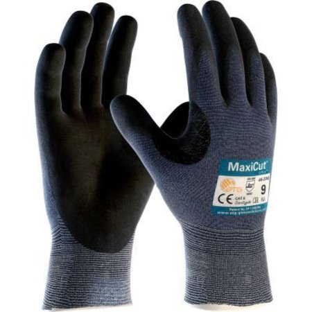 PIP MaxiCut Ultra Seamless Knit Engineered Yarn Glove Nitrile Coated MicroFoam Grip, Large, Blue, 12pk 44-3745/L